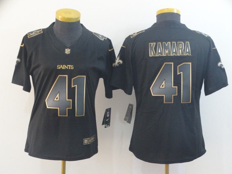 New Orleans Saints KAMARA #41 Black Gold Vapor Limited Women NFL Jersey
