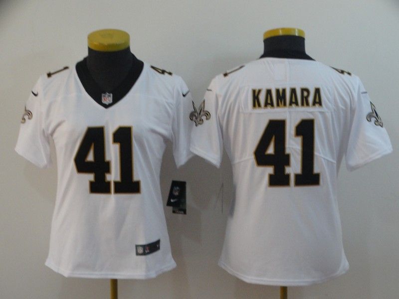 New Orleans Saints KAMARA #41 White Women NFL Jersey 02