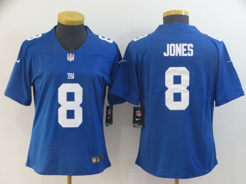 New York Giants JONES #8 Blue Women NFL Jersey