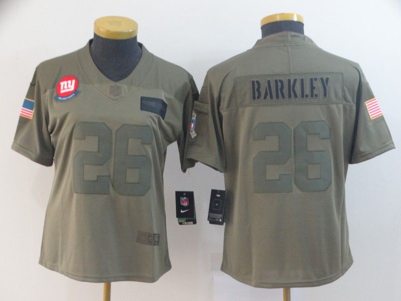 New York Giants BARKLEY #26 Olive Salute To Service Women NFL Jersey