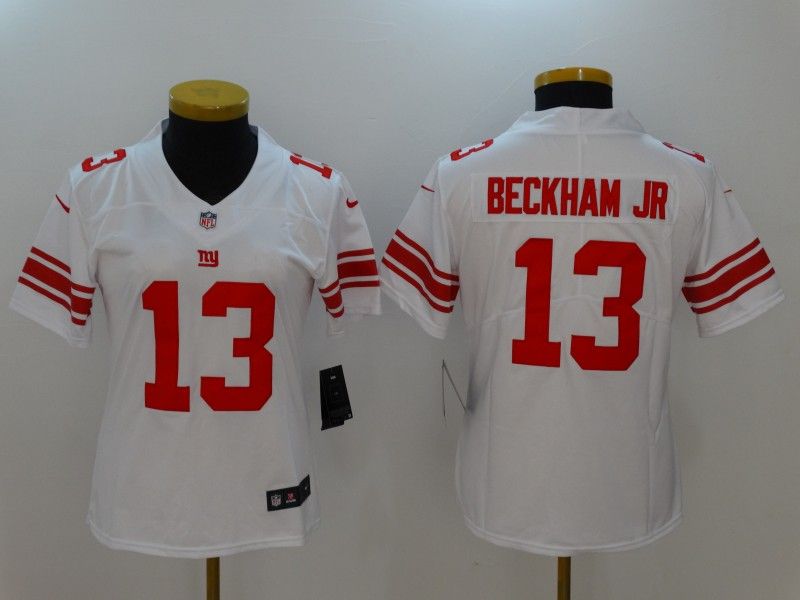 New York Giants BECKHAM JR #13 White Women NFL Jersey