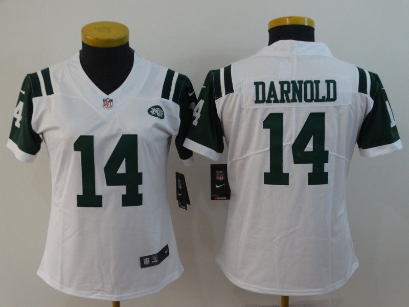 New York Jets DARNOLD #14 White Women NFL Jersey 02