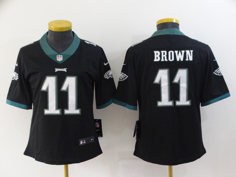 Philadelphia Eagles BROWN #11 Black Women NFL Jersey