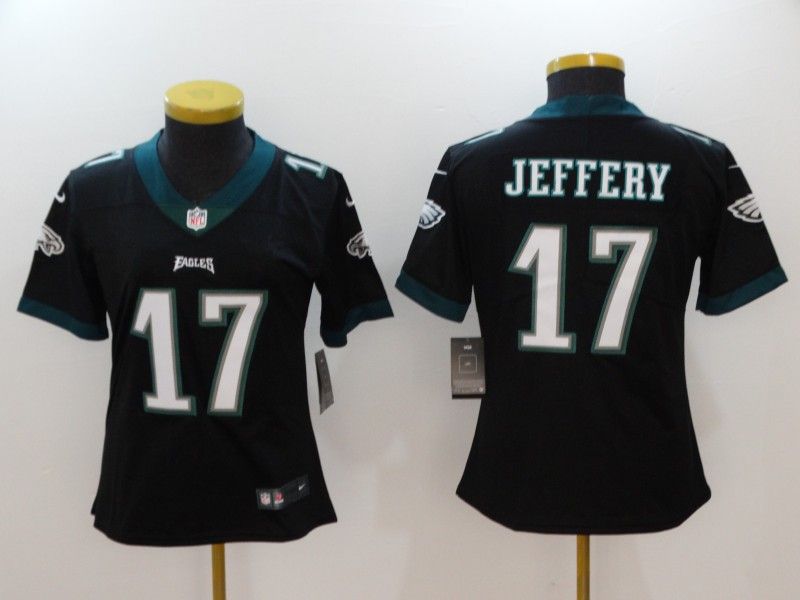 Philadelphia Eagles JEFFERY #17 Black Women NFL Jersey