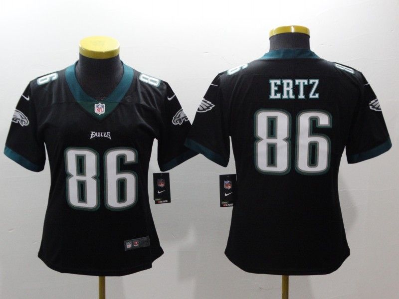 Philadelphia Eagles ERTZ #86 Black Women NFL Jersey