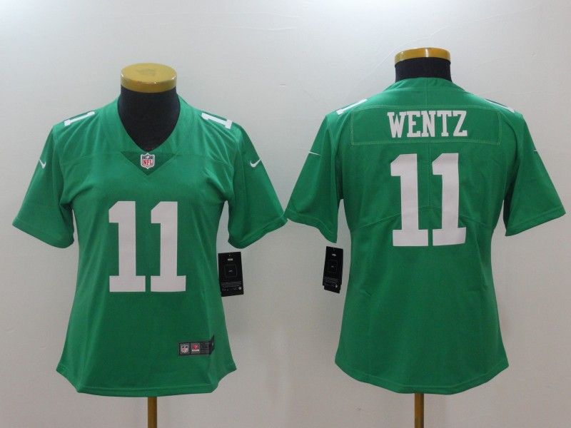 Philadelphia Eagles WENTZ #11 Green Women NFL Jersey