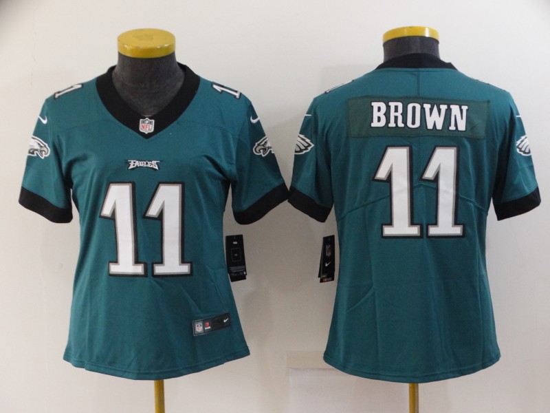 Philadelphia Eagles BROWN #11 Green Women NFL Jersey 02