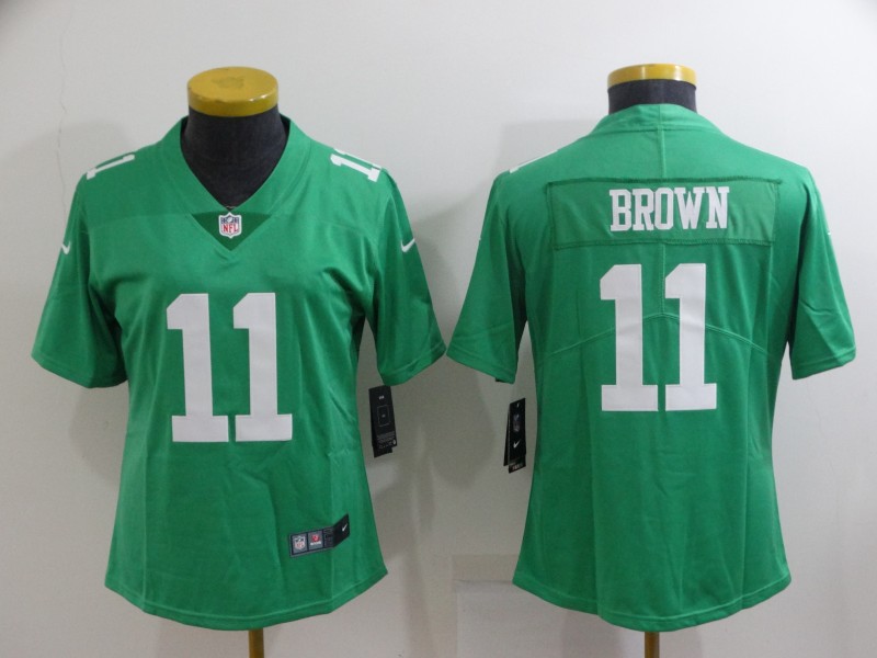 Philadelphia Eagles BROWN #11 Green Women NFL Jersey
