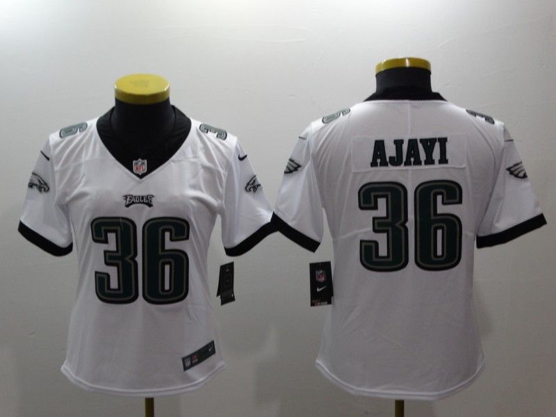 Philadelphia Eagles AJAYI #36 White Women NFL Jersey