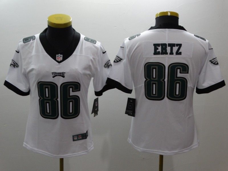 Philadelphia Eagles ERTZ #86 White Women NFL Jersey