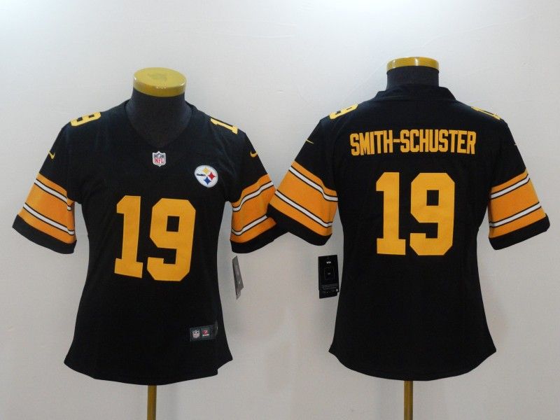 Pittsburgh Steelers SMITH-SCHUSTER #19 Black Women NFL Jersey 03