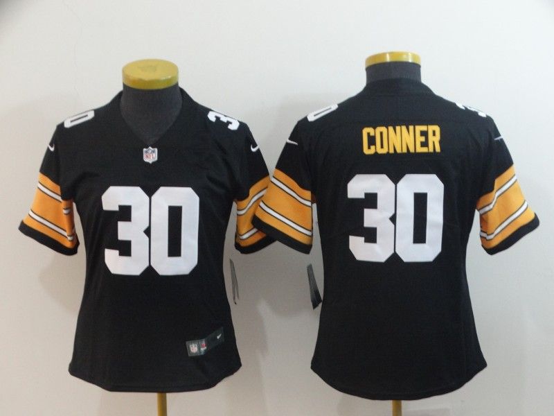 Pittsburgh Steelers CONNER #30 Black Women NFL Jersey