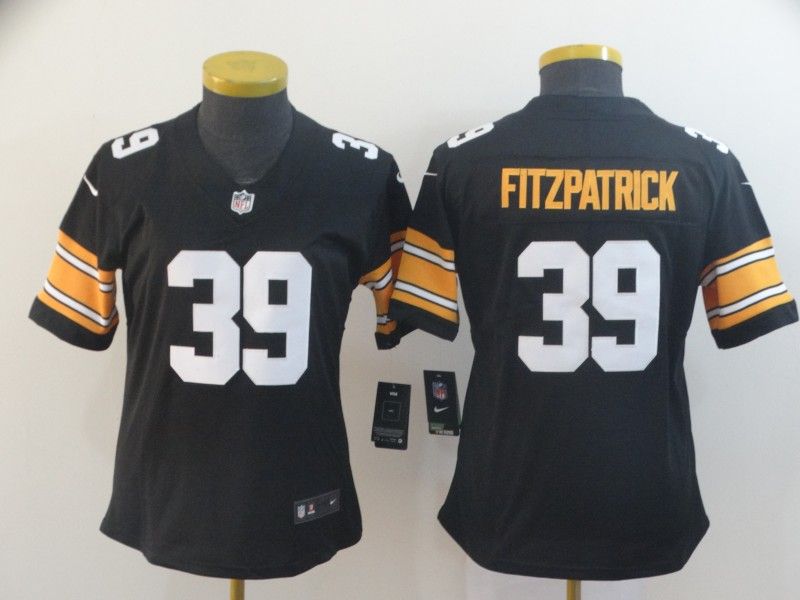 Pittsburgh Steelers FITZPATRICK #39 Black Women NFL Jersey