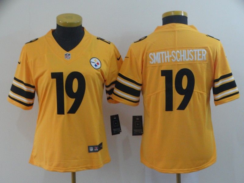 Pittsburgh Steelers SMITH-SCHUSTER #19 Yellow Inverted Legend Women NFL Jersey