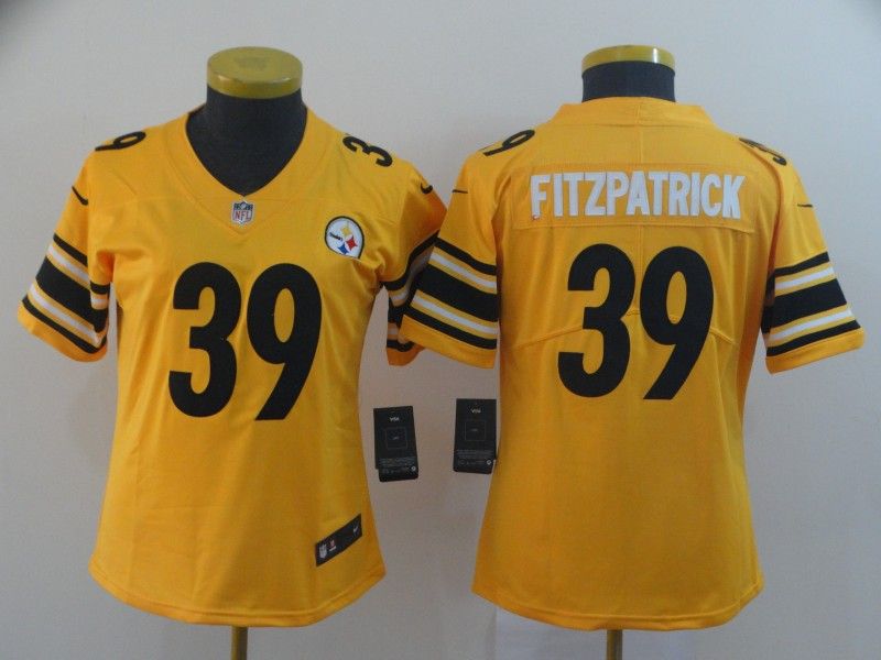 Pittsburgh Steelers FITZPATRICK #39 Yellow Inverted Legend Women NFL Jersey