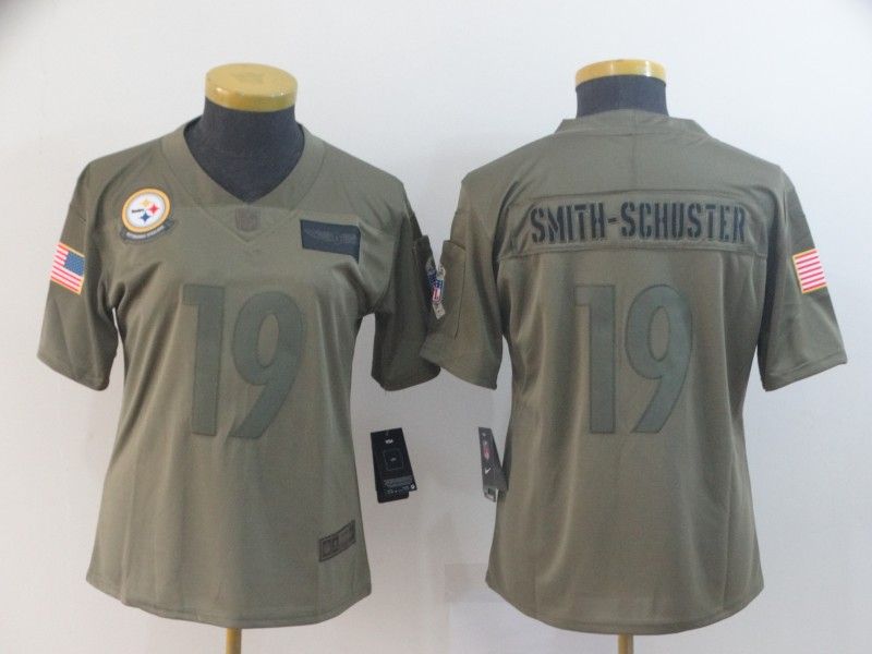 Pittsburgh Steelers SMITH-SCHUSTER #19 Olive Salute To Service Women NFL Jersey