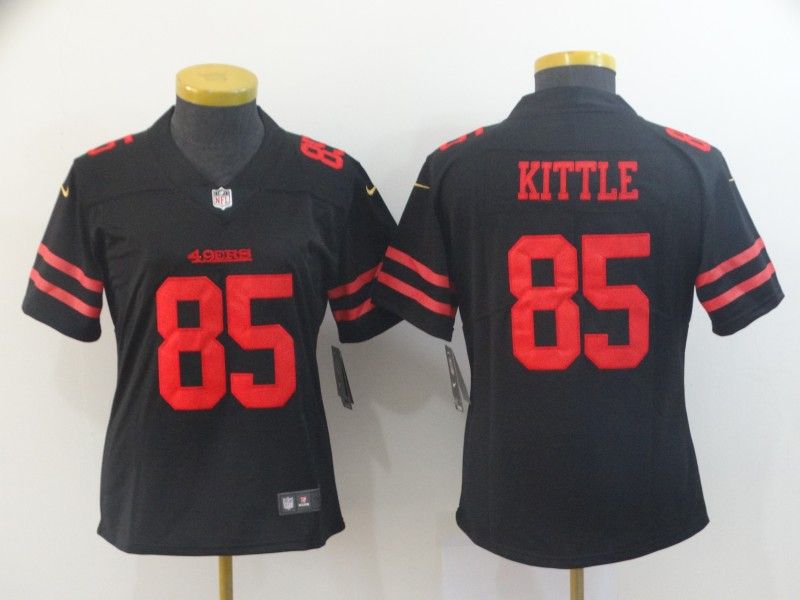 San Francisco 49ers KITTLE #85 Black Women NFL Jersey