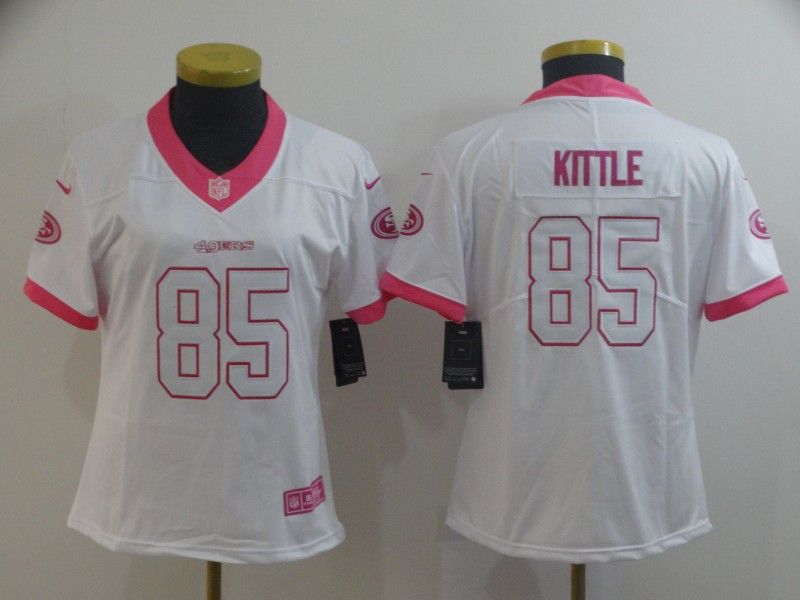 San Francisco 49ers KITTLE #85 White Fashion Women NFL Jersey