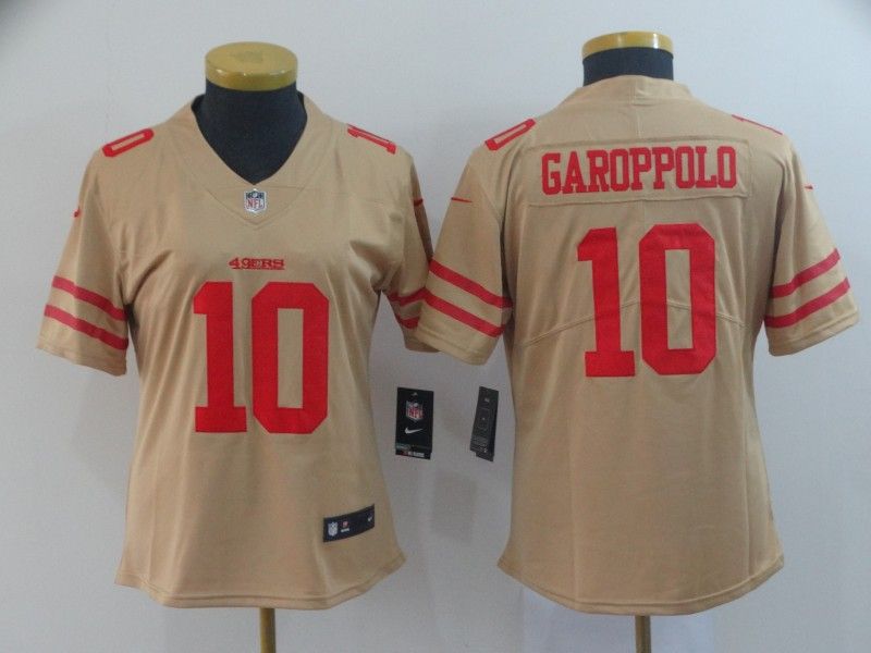 San Francisco 49ers GAROPPOLO #10 Tan Inverted Legend Women NFL Jersey