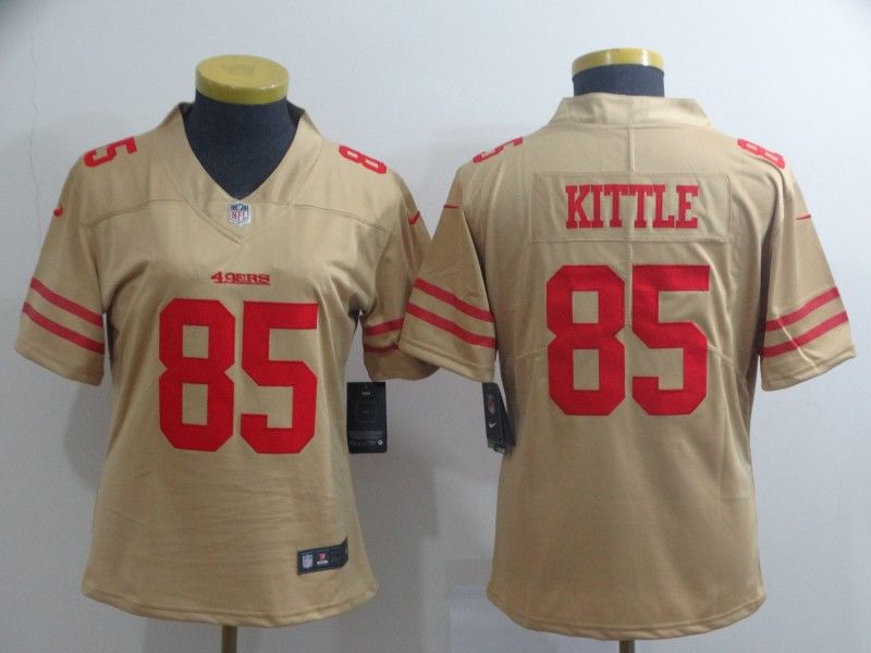 San Francisco 49ers KITTLE #85 Tan Inverted Legend Women NFL Jersey