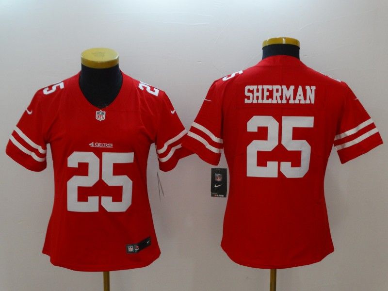 San Francisco 49ers SHERMAN #25 Red Women NFL Jersey