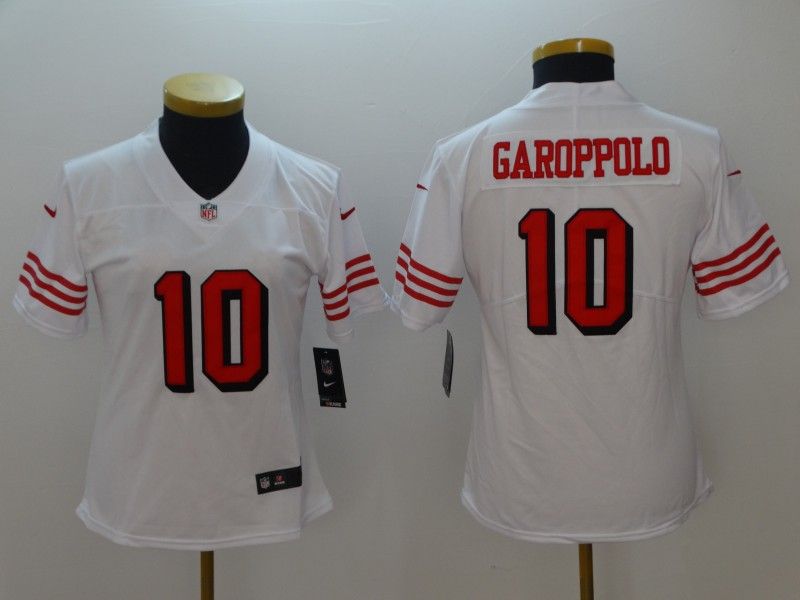 San Francisco 49ers GAROPPOLO #10 White Women NFL Jersey 02