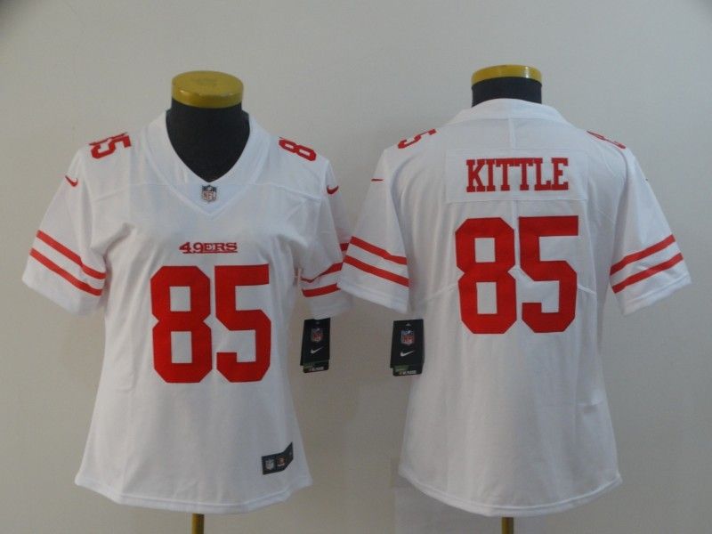 San Francisco 49ers KITTLE #85 White Women NFL Jersey