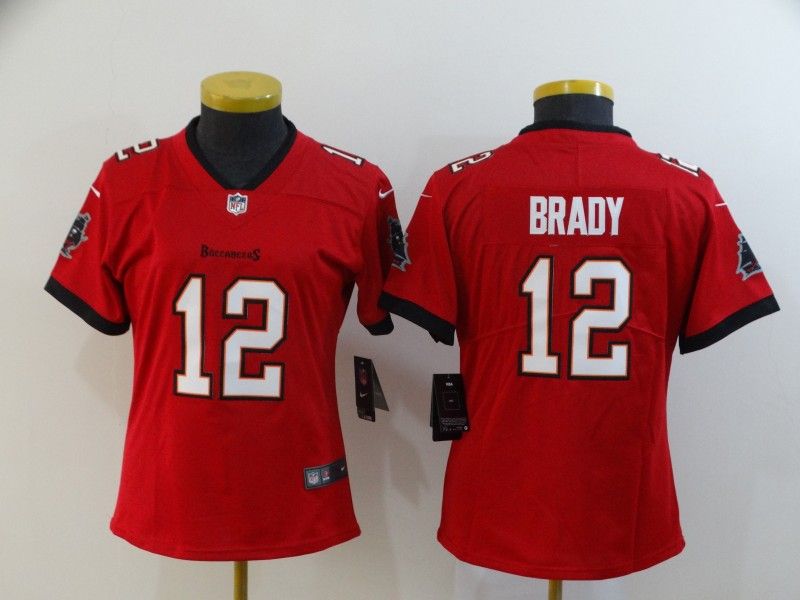 Tampa Bay Buccaneers BRADY #12 Red Women NFL Jersey