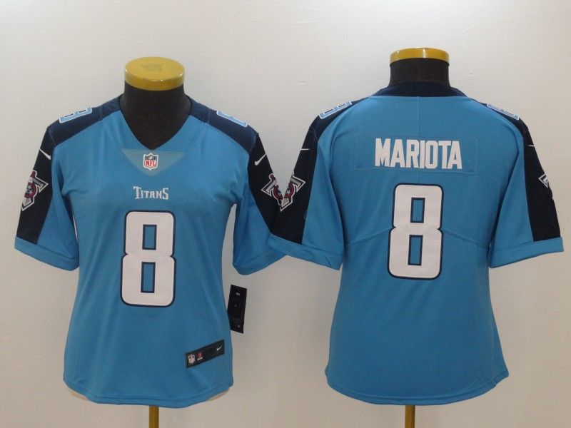 Tennessee Titans MARIOTA #8 Blue Women NFL Jersey