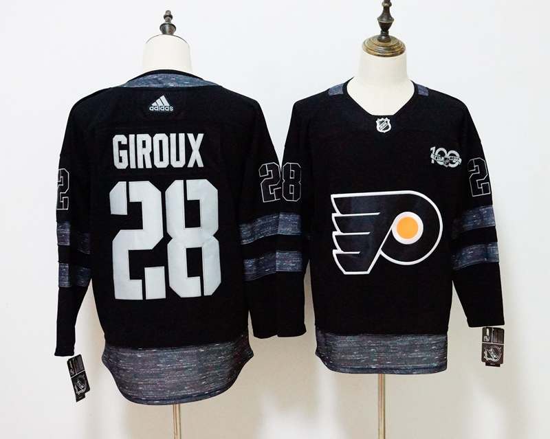 Philadelphia Flyers Black GIROUX #28 100th Anniversary NHL Jersey