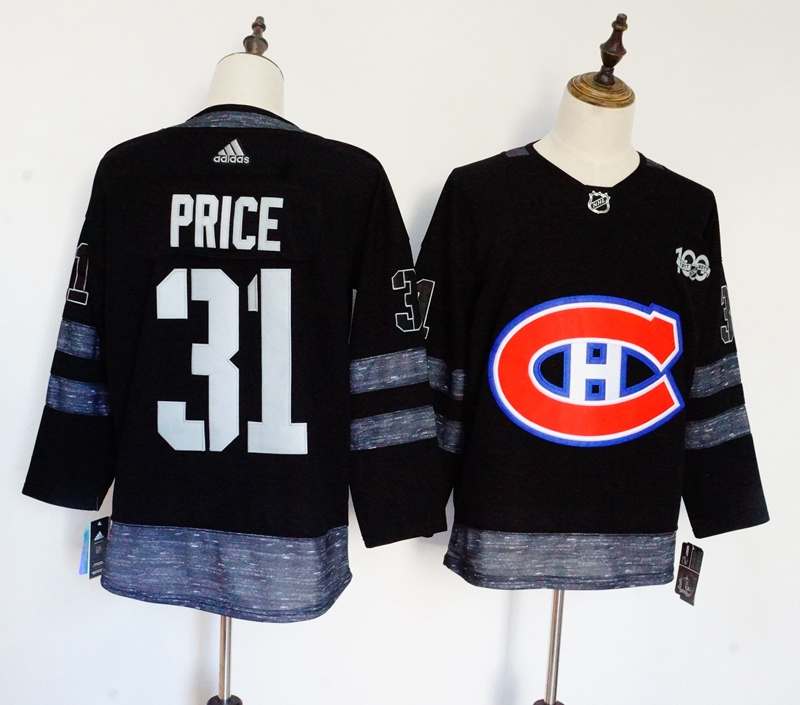 Montreal Canadiens Black PRICE #31 100th Anniversary NHL Jersey