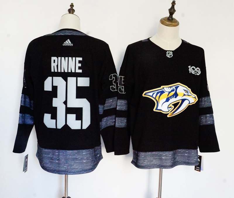 Nashville Predators Black RINNE #35 100th Anniversary NHL Jersey