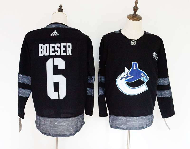 Vancouver Canucks Black BOESER #6 100th Anniversary NHL Jersey