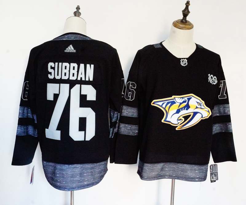 Nashville Predators Black SUBBAN #76 100th Anniversary NHL Jersey