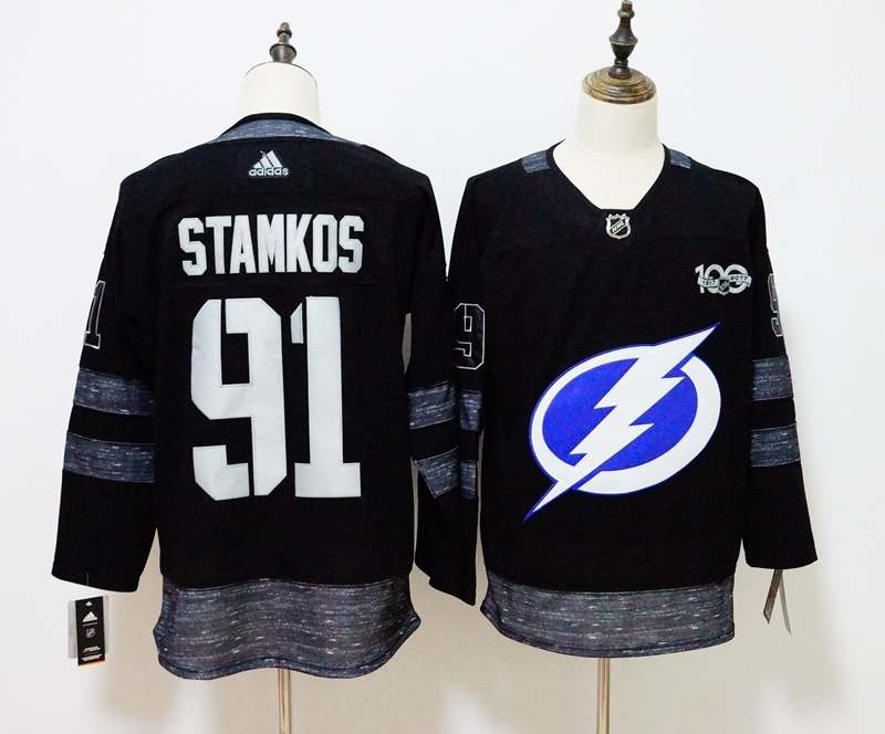 Tampa Bay Lightning Black STAMKOS #91 100th Anniversary NHL Jersey