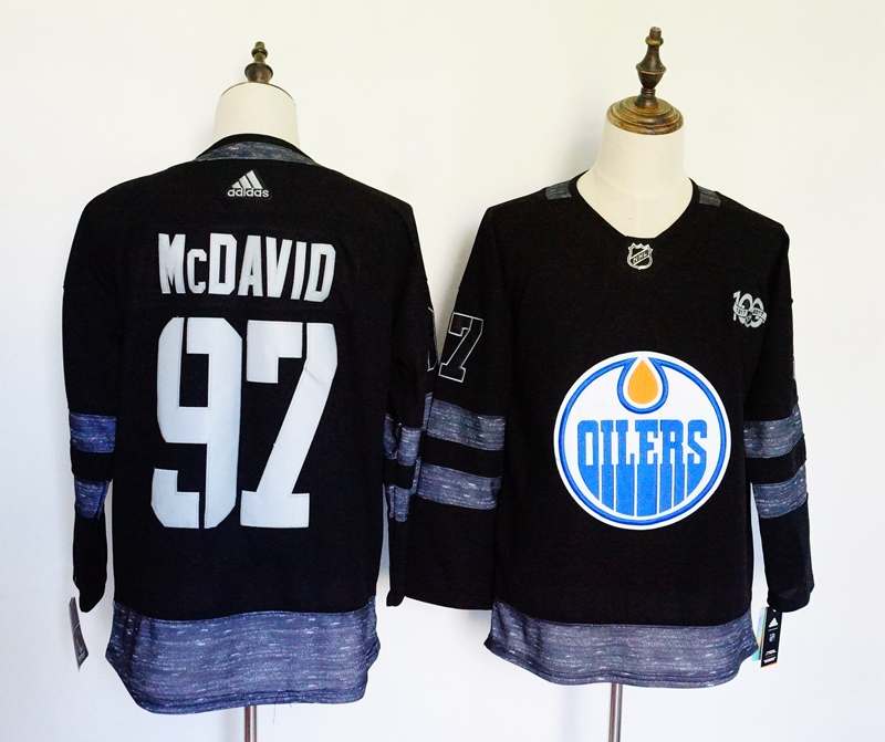 Edmonton Oilers Black MCDAVID #97 100th Anniversary NHL Jersey