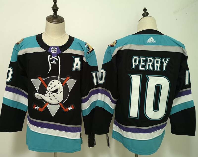 Anaheim Ducks Black PERRY #10 NHL Jersey 02
