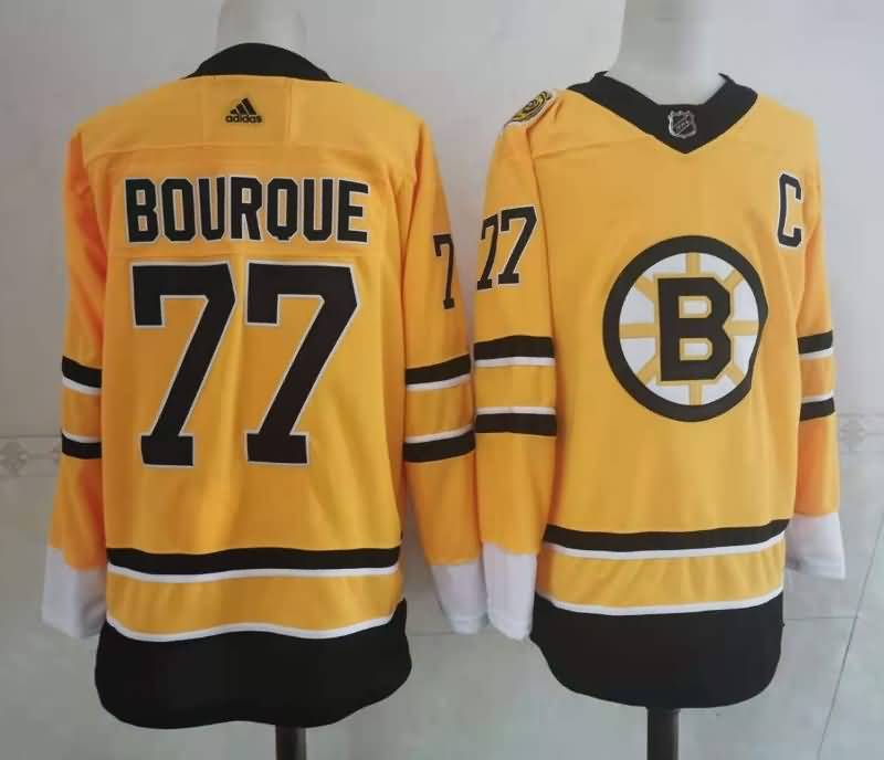 Boston Bruins BOURQUE #77 Yellow NHL Jersey
