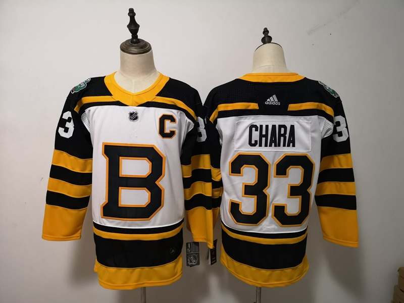 Boston Bruins White GHARA #33 Classics NHL Jersey
