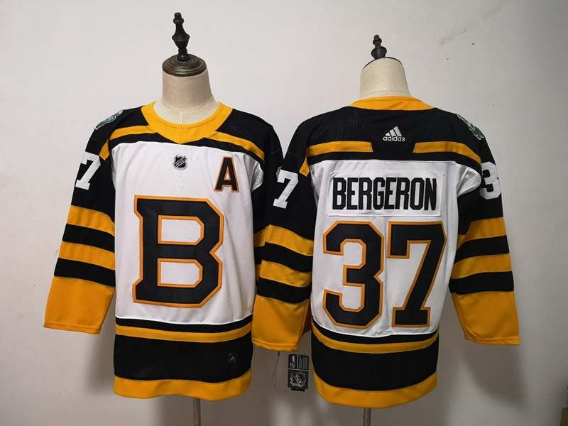 Boston Bruins White BERGERON #37 Classics NHL Jersey