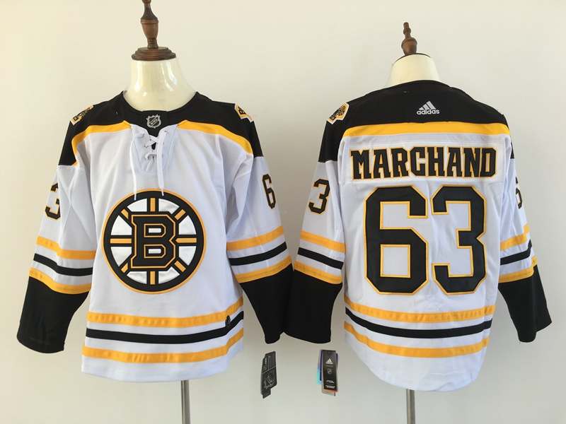 Boston Bruins White MARGHAND #63 NHL Jersey