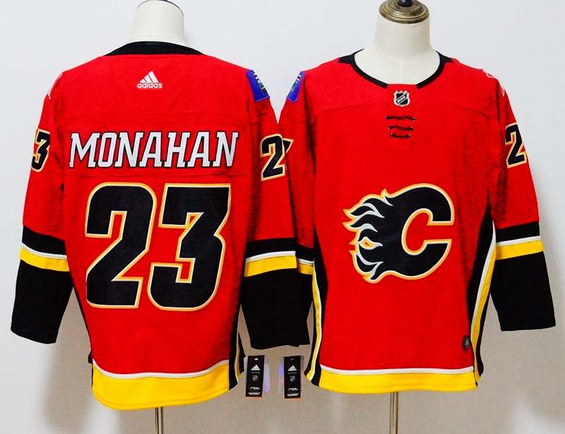 Calgary Flames Red MONAHAN #23 NHL Jersey 02