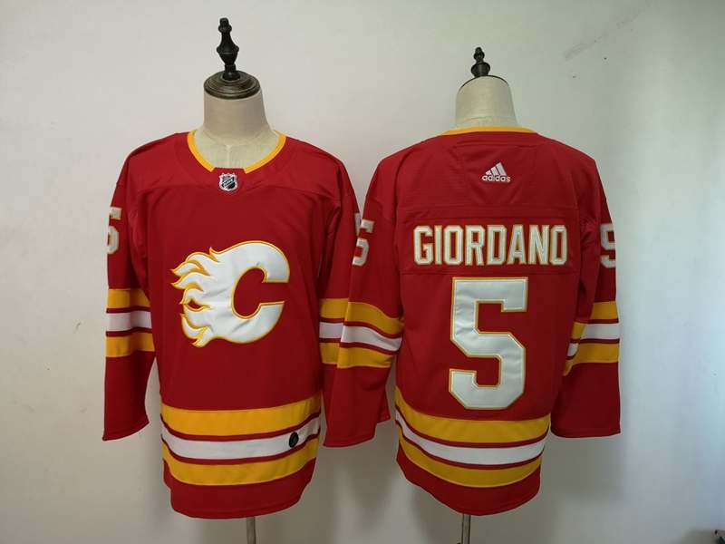Calgary Flames Red GIORDANO #5 NHL Jersey