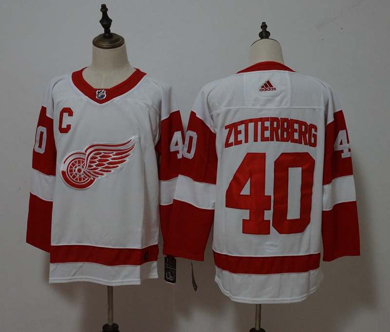 Detroit Red Wings White ZETTERBERG #40 NHL Jersey