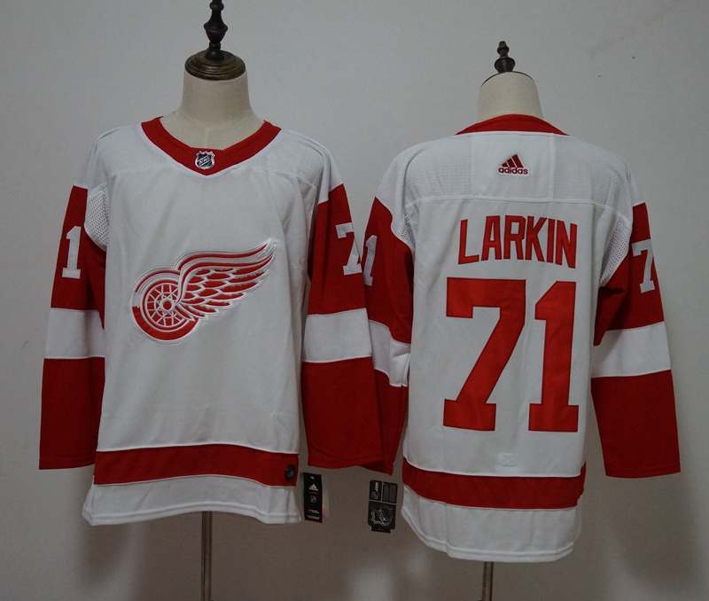 Detroit Red Wings White LARKIN #71 NHL Jersey