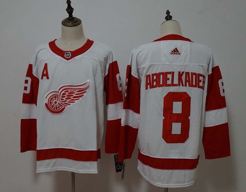 Detroit Red Wings White ACDELKADER #8 NHL Jersey