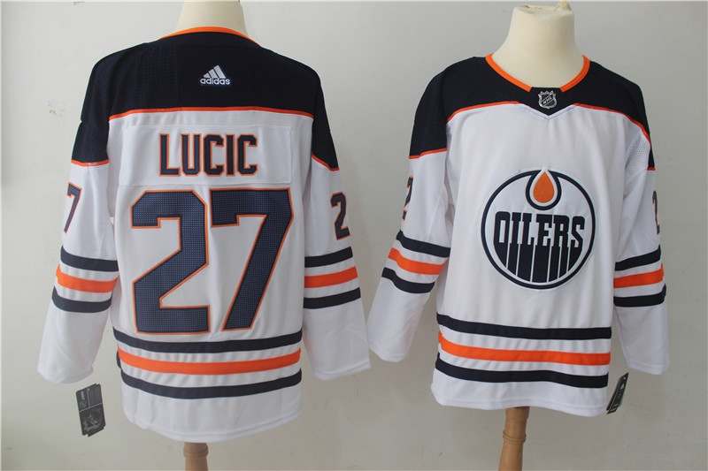 Edmonton Oilers White LUCIC #27 NHL Jersey