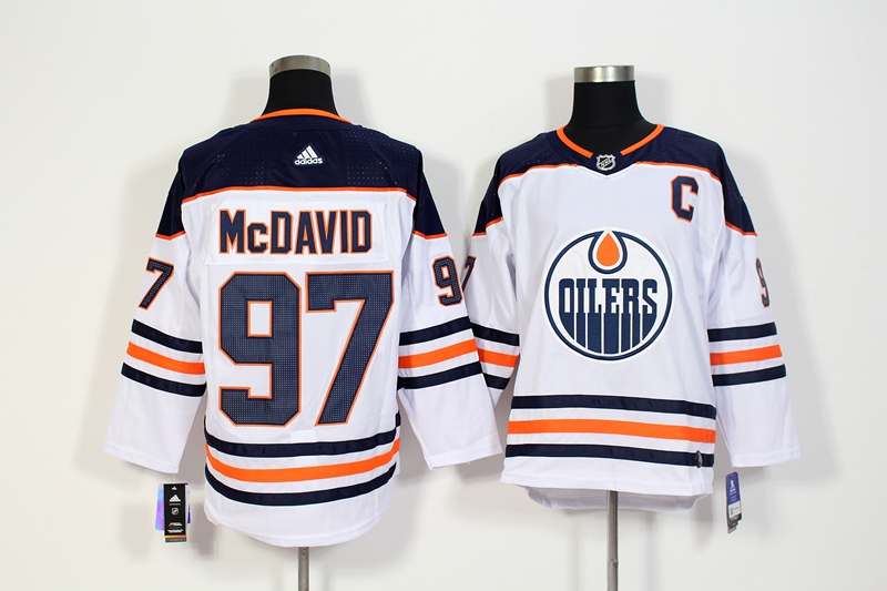 Edmonton Oilers White MCDAVID #97 NHL Jersey