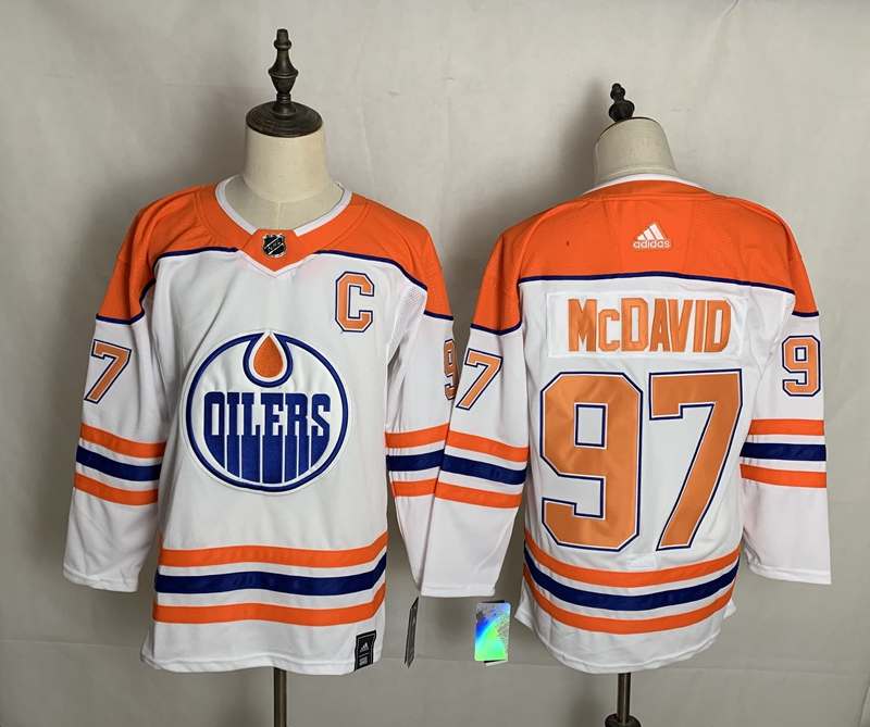 Edmonton Oilers White MCDAVID #97 NHL Jersey 02