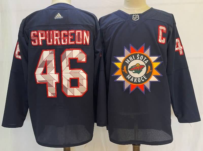 Minnesota Wild SPURGEON #46 Dark Blue NHL Jersey